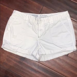 White Distressed Shorts